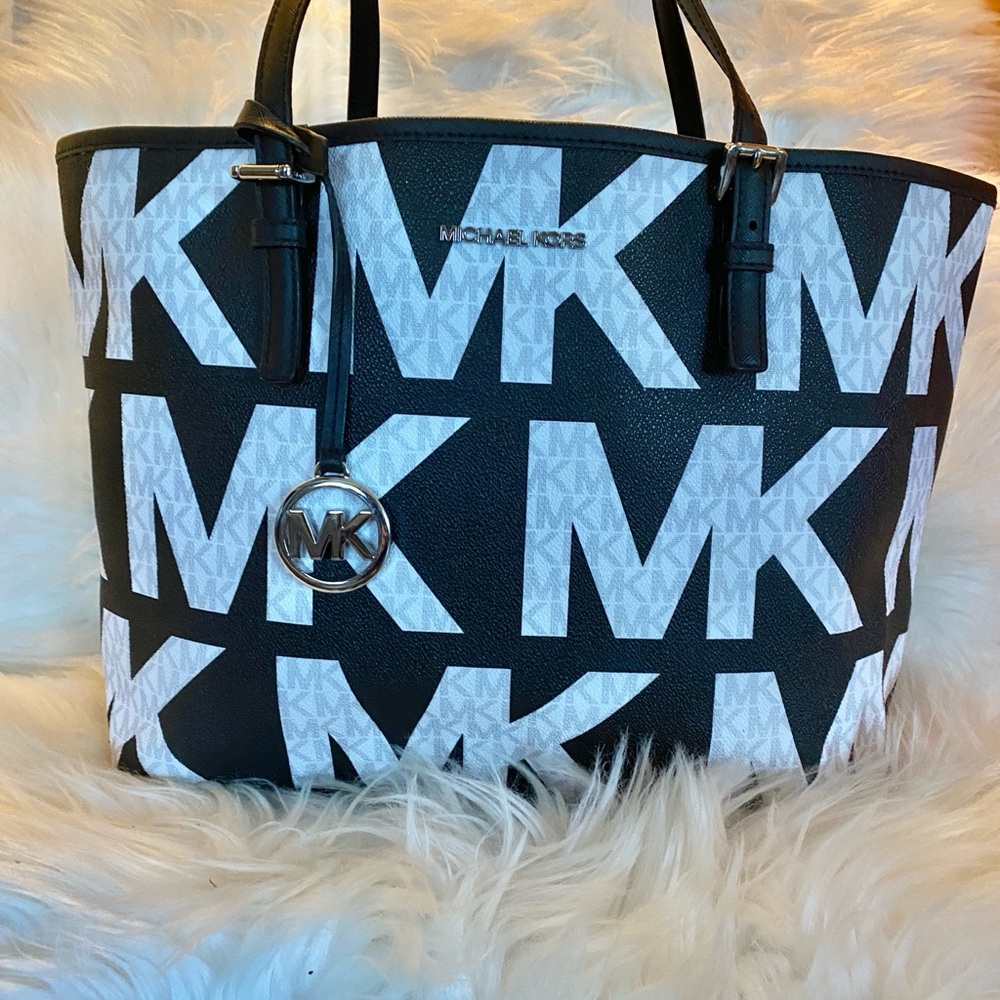 Michael Kors Monogram Black and White Tote